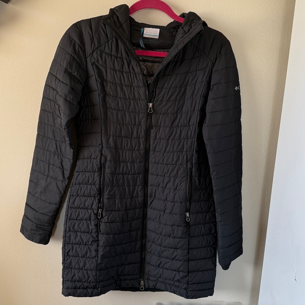 Columbia Black Hooded Coat